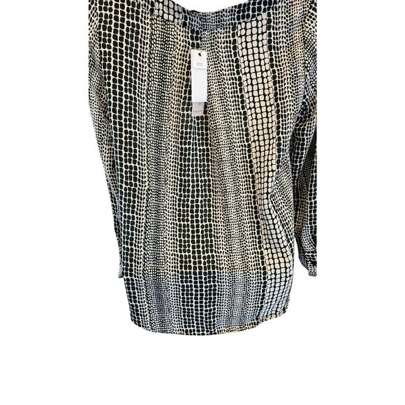 NWT banana republic satin XXS PETITE XXSP career business casual long sleeve top - Picture 2 of 6